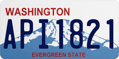WA license plate API1821