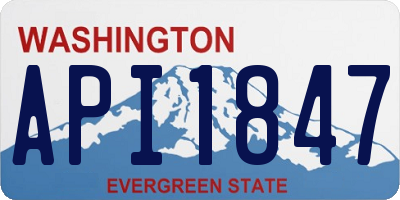 WA license plate API1847
