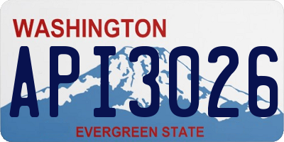 WA license plate API3026
