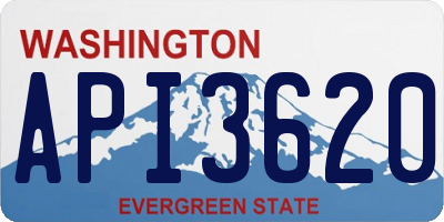 WA license plate API3620