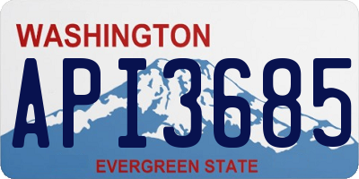WA license plate API3685