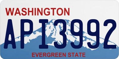 WA license plate API3992