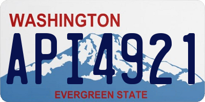 WA license plate API4921