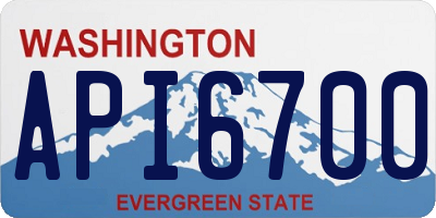 WA license plate API6700