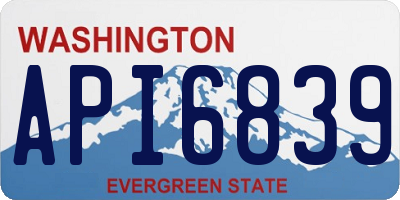 WA license plate API6839