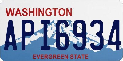 WA license plate API6934