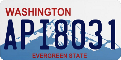 WA license plate API8031