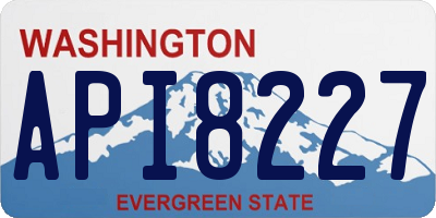 WA license plate API8227