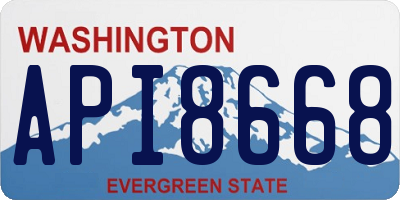 WA license plate API8668