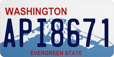WA license plate API8671