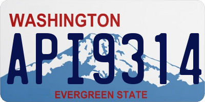 WA license plate API9314