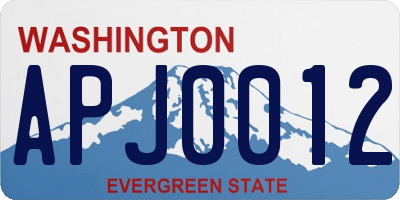WA license plate APJ0012