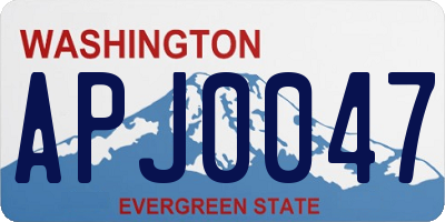 WA license plate APJ0047