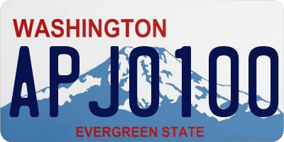 WA license plate APJ0100