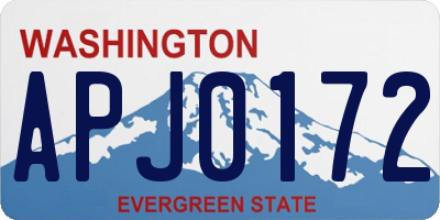 WA license plate APJ0172