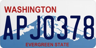 WA license plate APJ0378