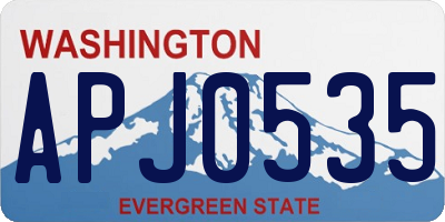 WA license plate APJ0535