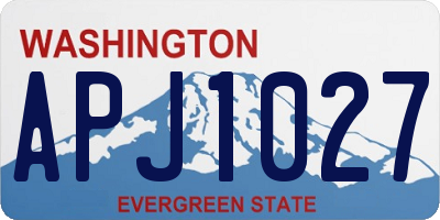 WA license plate APJ1027
