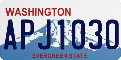 WA license plate APJ1030