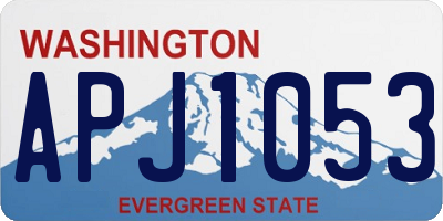 WA license plate APJ1053