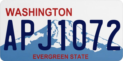 WA license plate APJ1072