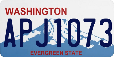 WA license plate APJ1073