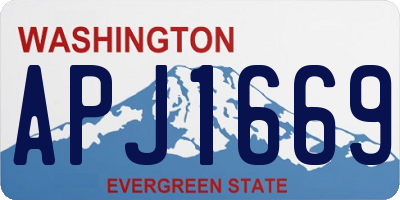 WA license plate APJ1669