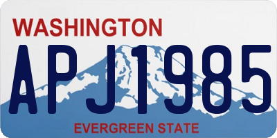 WA license plate APJ1985