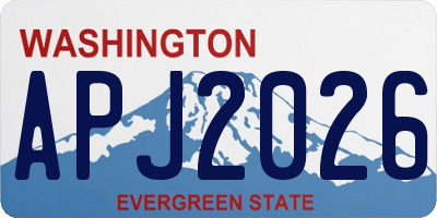 WA license plate APJ2026