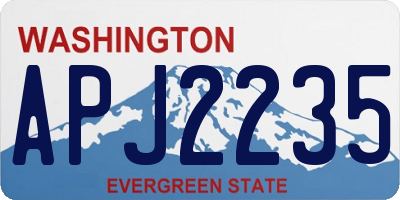WA license plate APJ2235