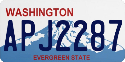 WA license plate APJ2287