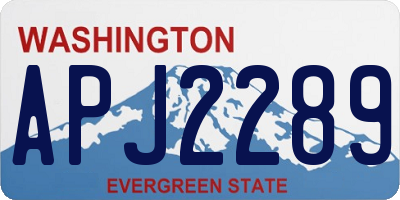 WA license plate APJ2289