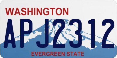 WA license plate APJ2312