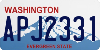 WA license plate APJ2331