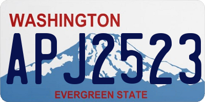 WA license plate APJ2523
