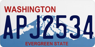 WA license plate APJ2534