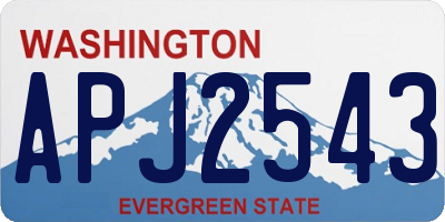 WA license plate APJ2543