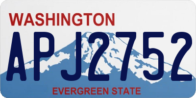 WA license plate APJ2752