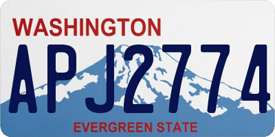 WA license plate APJ2774