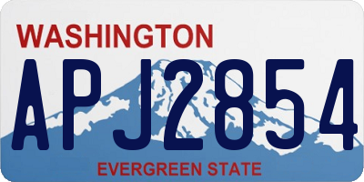 WA license plate APJ2854