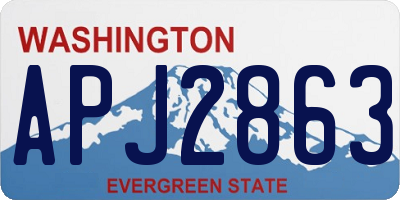 WA license plate APJ2863