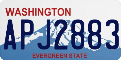 WA license plate APJ2883