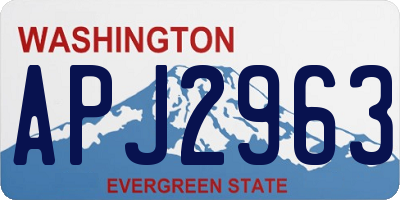 WA license plate APJ2963