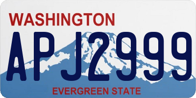 WA license plate APJ2999