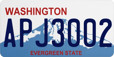 WA license plate APJ3002