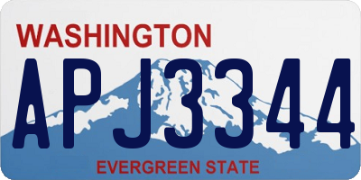 WA license plate APJ3344