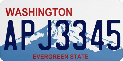 WA license plate APJ3345