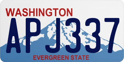 WA license plate APJ337