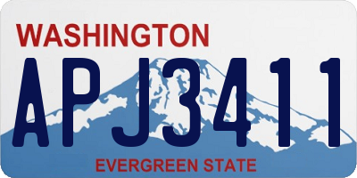 WA license plate APJ3411