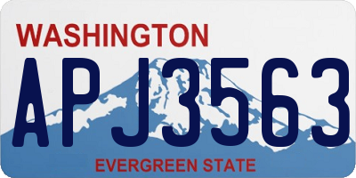 WA license plate APJ3563